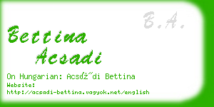 bettina acsadi business card